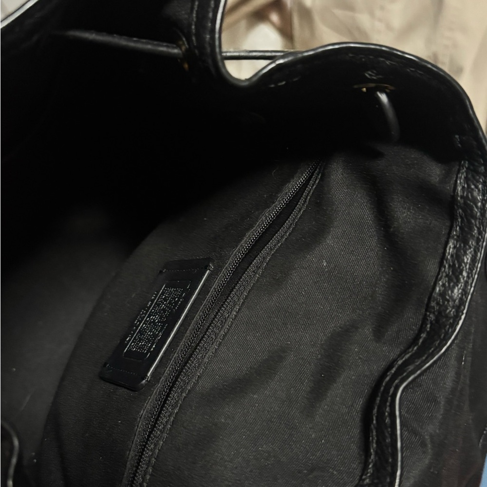 Coach Black Dalmatian Print Leather Backpack - Picture 6 of 15